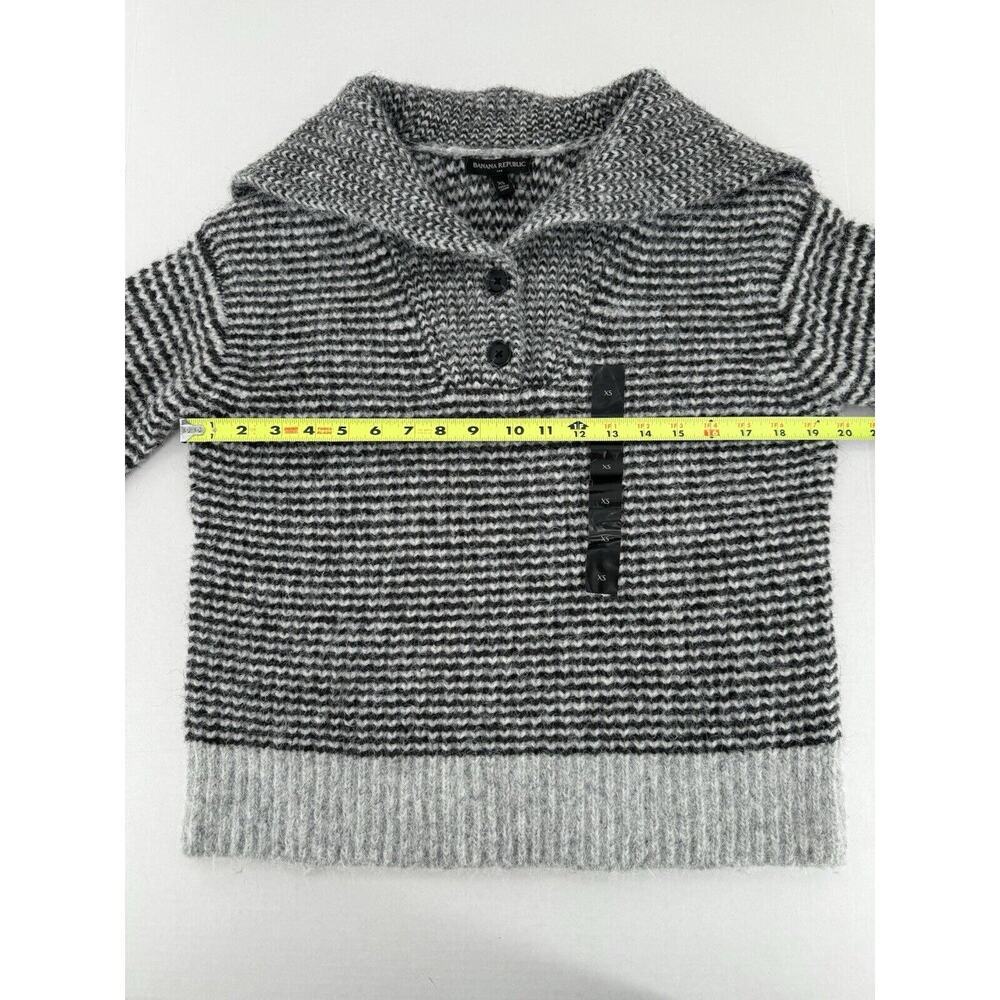 Banana Republic Sweater Sz XS Johnny Collar Wool Striped Preppy Old Money​ - Picture 9 of 14